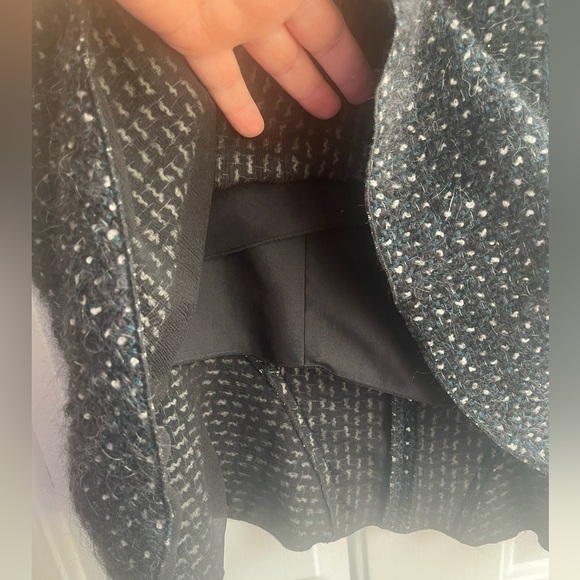 NEW Nina Ricci Black Flared Skirt Tweed Career Wear Party Cocktail Mini Skirt XS - Picture 4 of 10